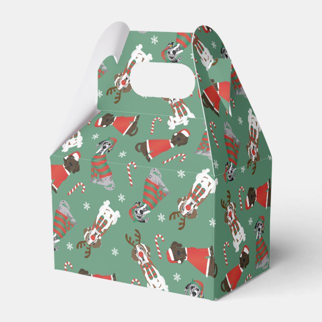 Merry Christmas Great Dane Dogs Favour Box (Front Side)