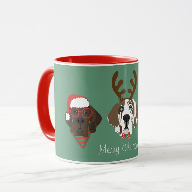 Merry Christmas Great Dane Dogs Mug (Front Left)