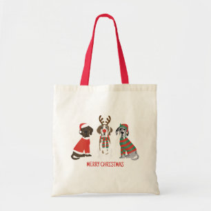 Merry Christmas Great Dane Dogs Tote Bag