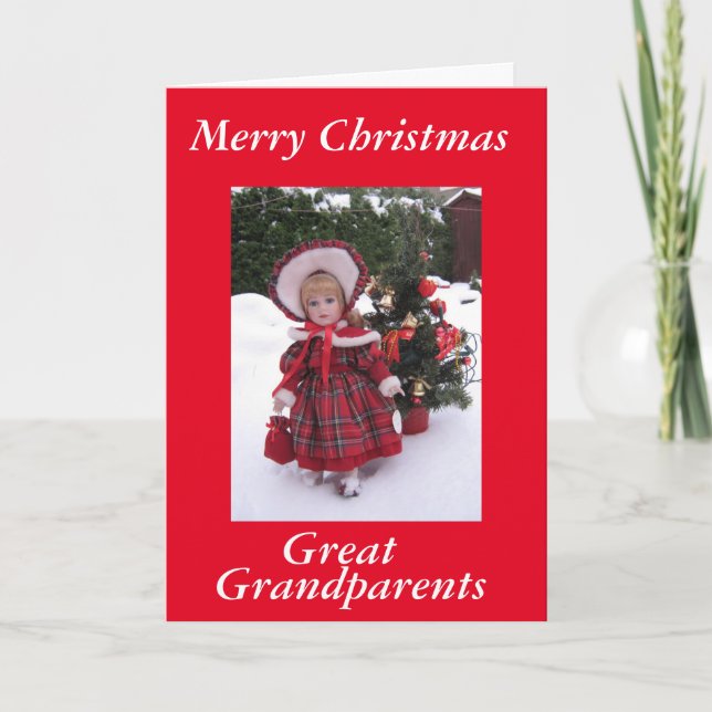 Merry christmas, Great Grandparents Holiday Card (Front)