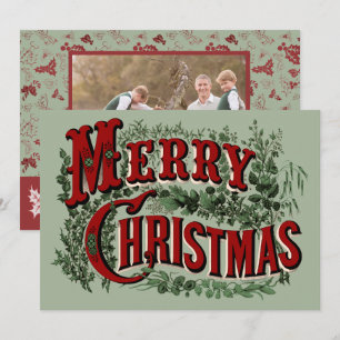 Merry Christmas - Green and Red Holiday Card