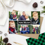 Merry Christmas Green Buffalo Plaid Photo Collage Holiday Card<br><div class="desc">Simple and modern style Christmas card features six (6) photos,  a custom holiday greeting,  and a green and black buffalo check plaid pattern on the back side. Photos credit: Two Fish Photography www.twofishphoto.com</div>