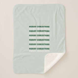 Merry Christmas, Green Christmas Art, Holiday Sherpa Blanket