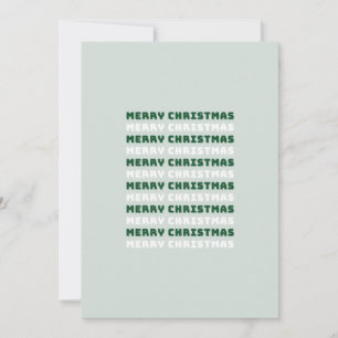 Merry Christmas, Green Christmas Art, Holiday Thank You Card