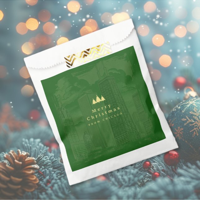 Merry Christmas Green Custom Favour Bags (Merry Christmas Green Custom Favor Bag)