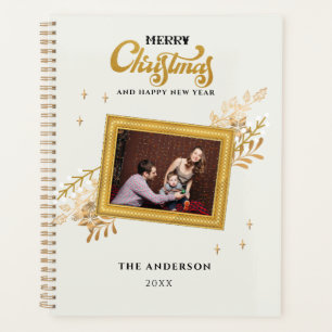 Merry Christmas Green   Gold Arch Gift Photo  Planner