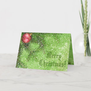 Merry Christmas Green Greeting Card