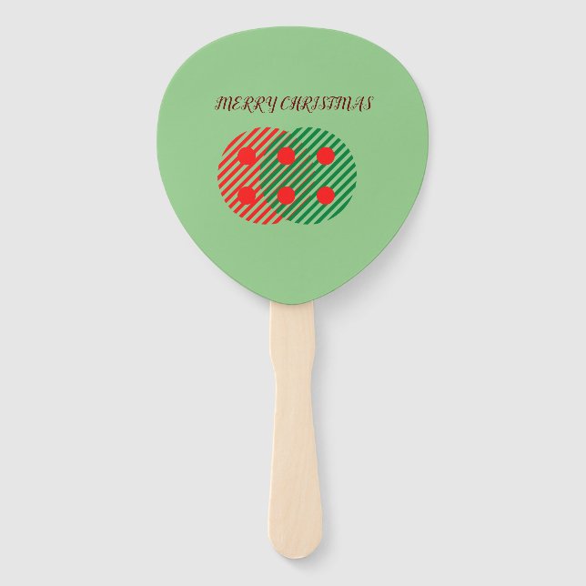 Merry Christmas Green Hand Fan (Front)