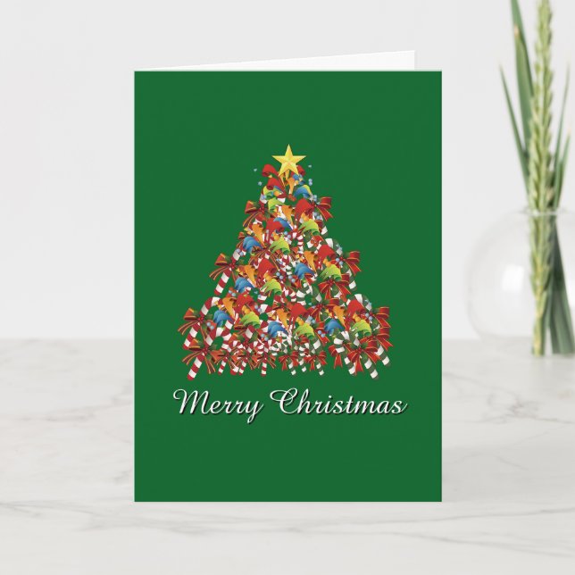 Merry Christmas Green  Holiday   Card (Front)