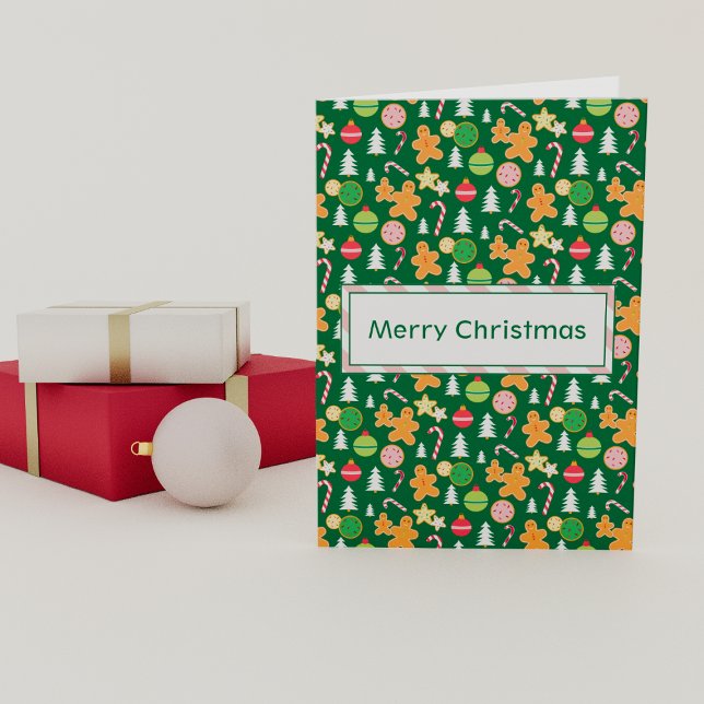 Merry Christmas Green Holiday Themed Design Card (Creator Uploaded)