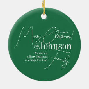 Merry Christmas Green Modern Ceramic Tree Decoration