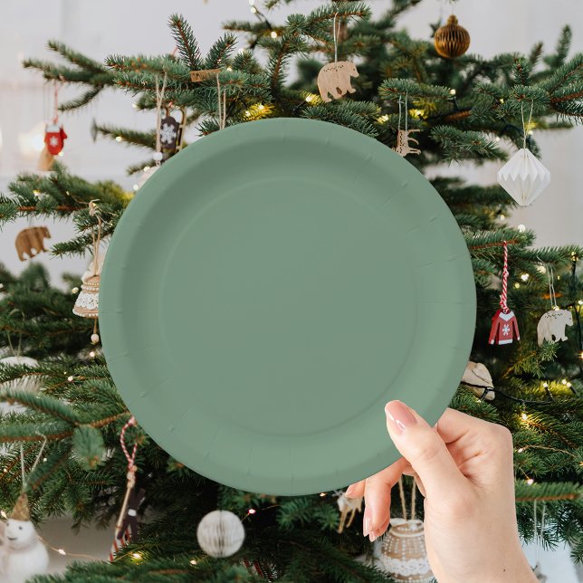 Merry Christmas Green Paper Plate (Creator Uploaded)