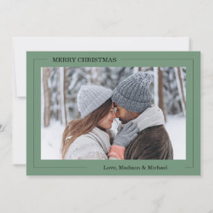 Merry Christmas Green Photo Card