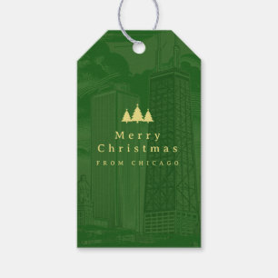 Merry Christmas Green Photo Gift Tags