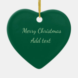 Merry Christmas green plain solo background holida Ceramic Tree Decoration