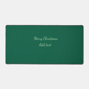 Merry Christmas green plain solo background holida Desk Mat