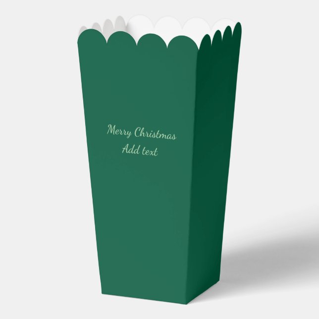 Merry Christmas green plain solo background holida Favour Box (Back)