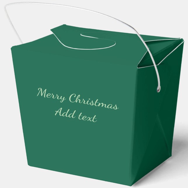 Merry Christmas green plain solo background holida Favour Box (Back)