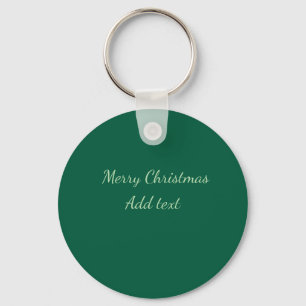 Merry Christmas green plain solo background holida Key Ring