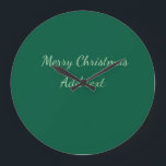 Merry Christmas green plain solo background holida Large Clock<br><div class="desc">Design</div>