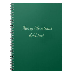 Merry Christmas green plain solo background holida Notebook