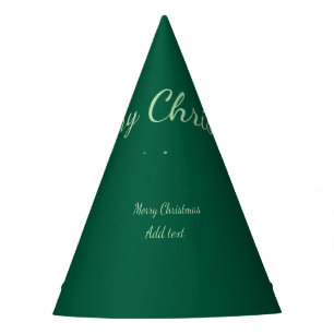 Merry Christmas green plain solo background holida Party Hat
