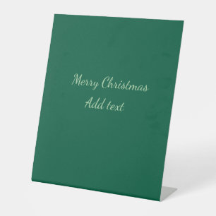 Merry Christmas green plain solo background holida Pedestal Sign