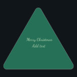 Merry Christmas green plain solo background holida Triangle Sticker<br><div class="desc">Design</div>