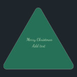 Merry Christmas green plain solo background holida Triangle Sticker<br><div class="desc">Design</div>