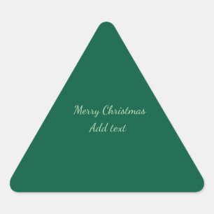 Merry Christmas green plain solo background holida Triangle Sticker