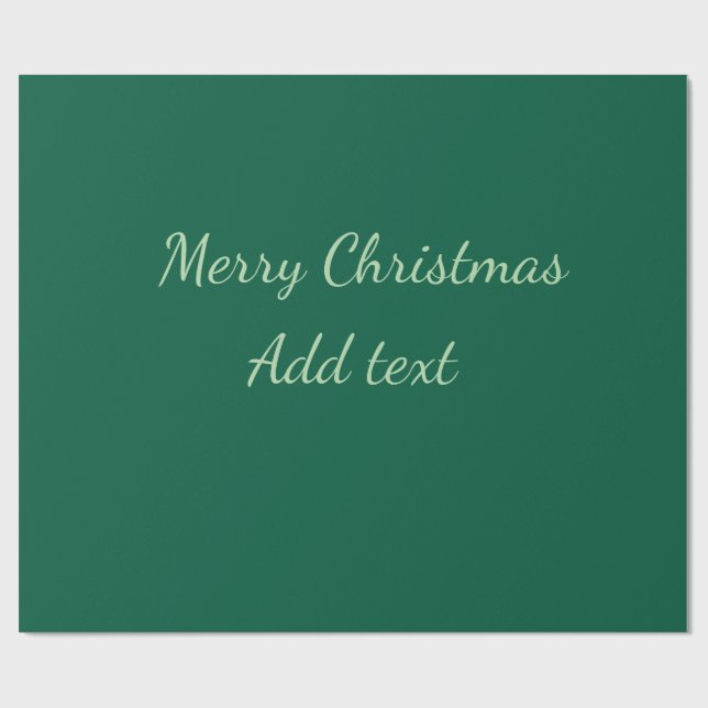 Merry Christmas green plain solo background holida Wrapping Paper (Flat)