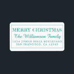 Merry Christmas Green Return Address Label<br><div class="desc">Add some extra cheer to your holiday cards and invitations with our festive Merry Christmas return address labels. This stylish Christmas design features 'Merry Christmas' in green elegant script calligraphy and modern typography. Simply add your name and address. Exclusively designed for you by Happy Dolphin Studio. If you need any...</div>