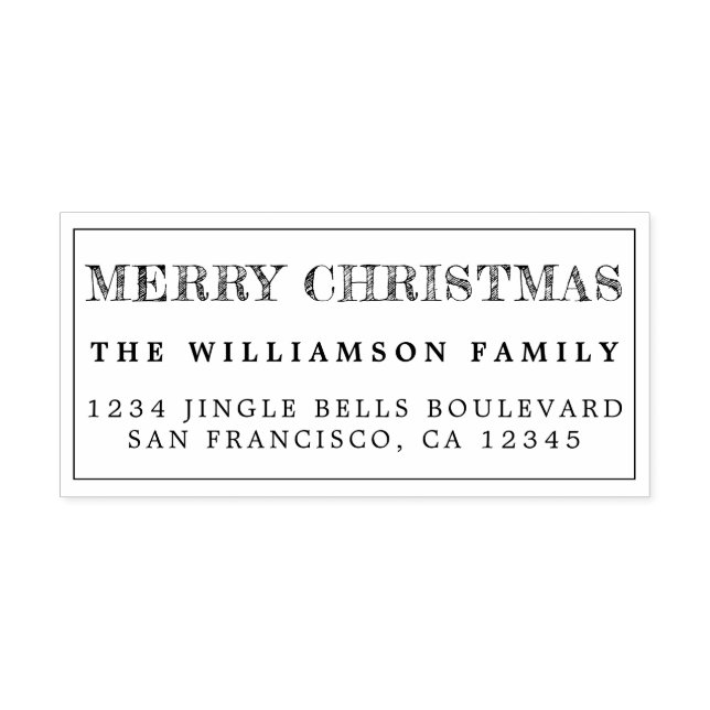 Merry Christmas Green Return Address Self-inking Stamp (Design)