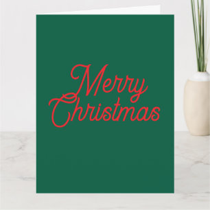 Merry Christmas Green Script Holiday Card