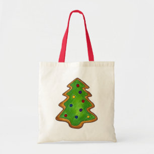 Merry Christmas Green Sugar Cookie Tree Holiday Tote Bag