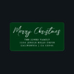 Merry Christmas Green White Return Address Label<br><div class="desc">More Christmas Labels in the Little Bayleigh Store!</div>