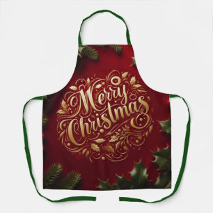 Merry Christmas greenery Apron