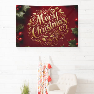 Merry Christmas greenery Banner