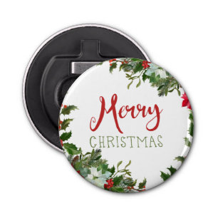 Merry Christmas greenery Bottle Opener