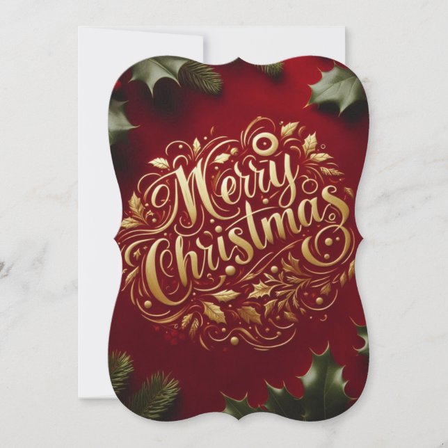 Merry Christmas greenery  Card (Front)