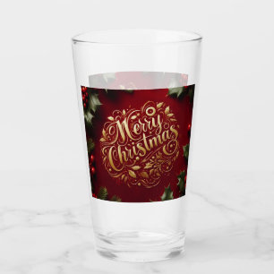 Merry Christmas greenery Glass