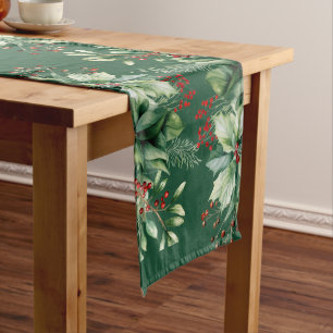 Merry Christmas Greenery Medium Table Runner