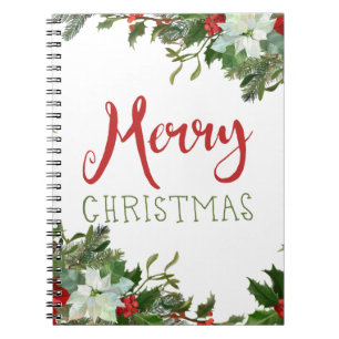 Merry Christmas greenery Notebook