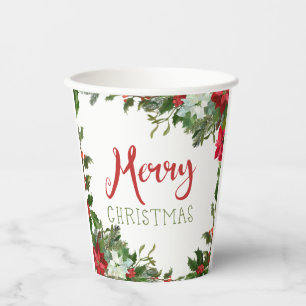 Merry Christmas greenery  Paper Cups