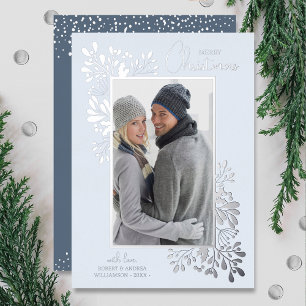 Merry Christmas Greenery Silver