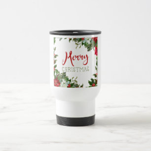 Merry Christmas greenery  Travel Mug