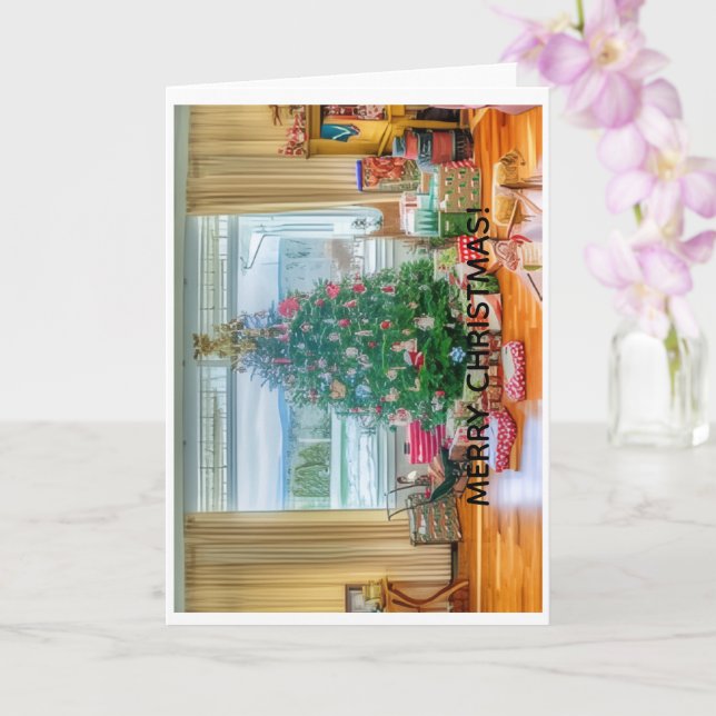 Merry Christmas Greeting Card (Orchid)