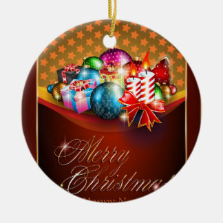 Merry Christmas Greeting Card Ceramic Tree Decoration