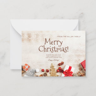 Merry Christmas Greeting Card, Minimalist Holiday Card