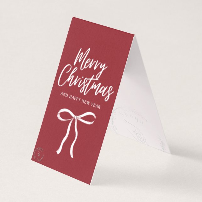 Merry Christmas Greeting Card Red Design (Front)
